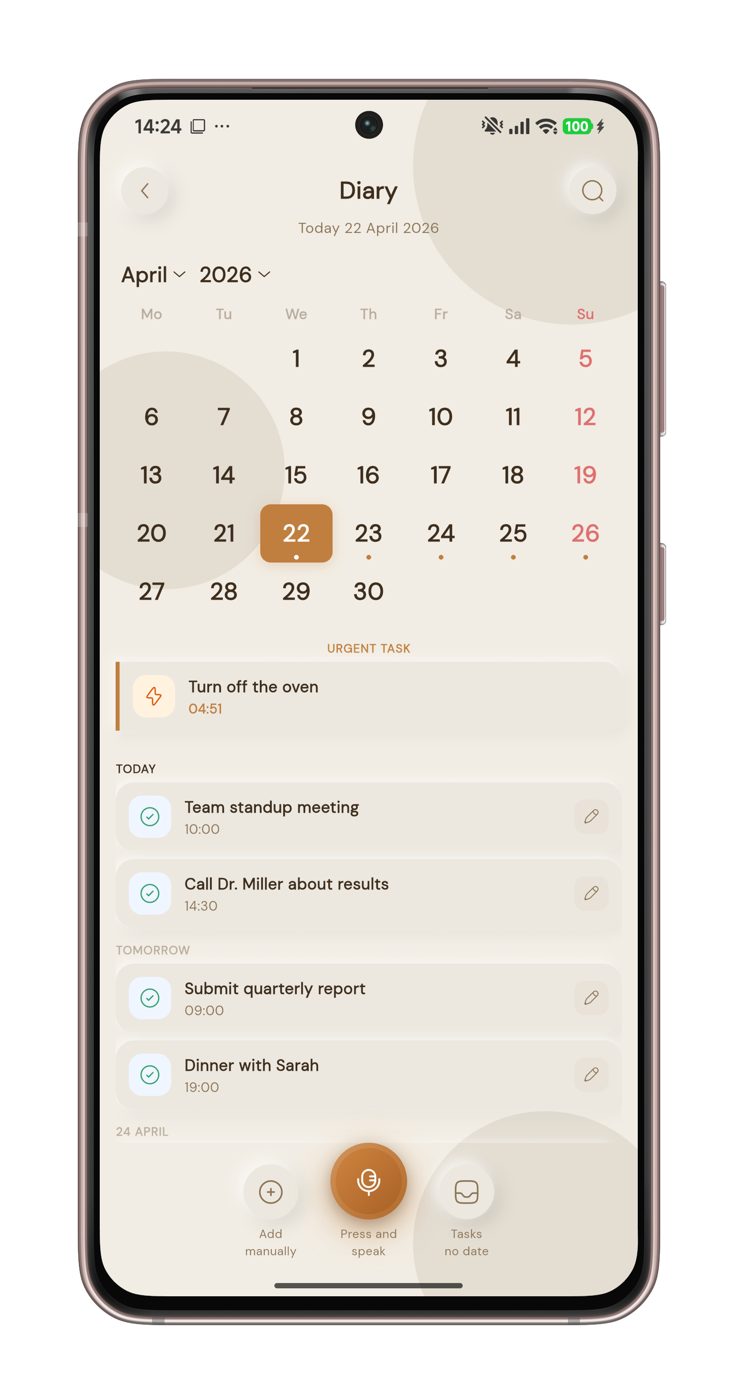 VoiceTask diary